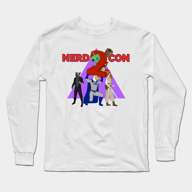 Nerd Con 2 Color Long Sleeve T-Shirt by AndrewValdezVisuals